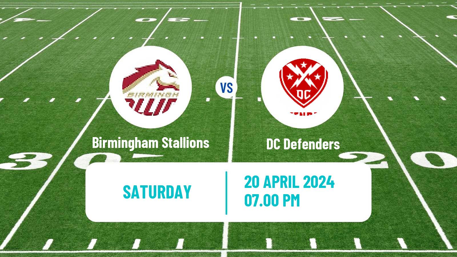 American football UFL Birmingham Stallions - DC Defenders