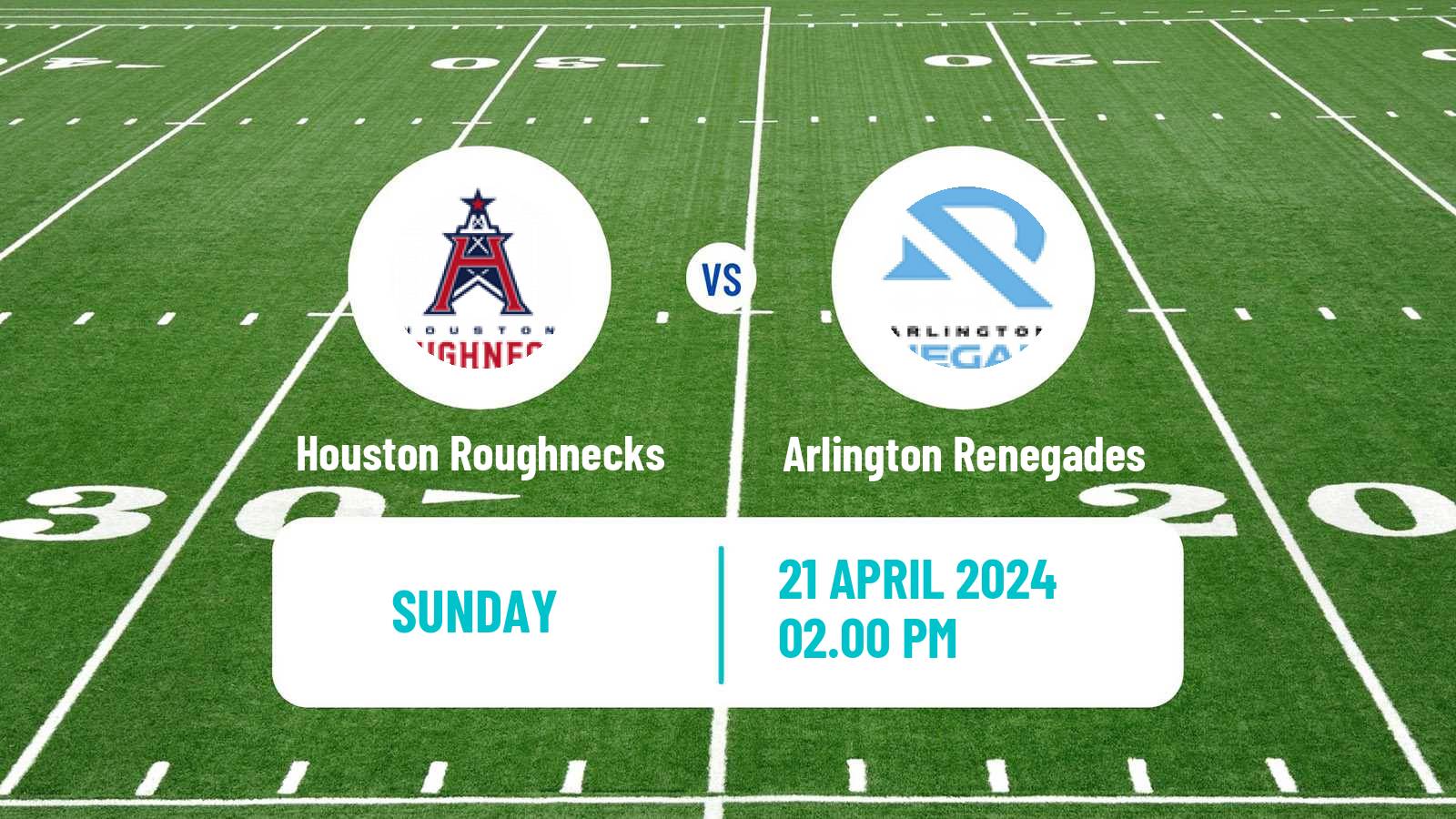 American football UFL Houston Roughnecks - Arlington Renegades