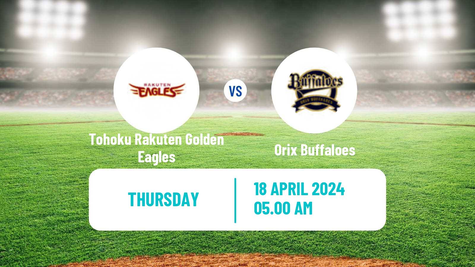 Baseball NPB Tohoku Rakuten Golden Eagles - Orix Buffaloes
