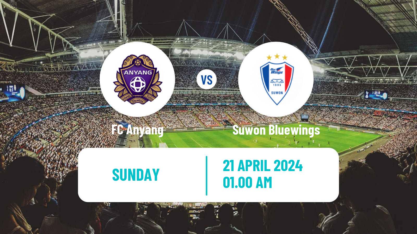 Soccer South Korean K-League 2 Anyang - Suwon Bluewings