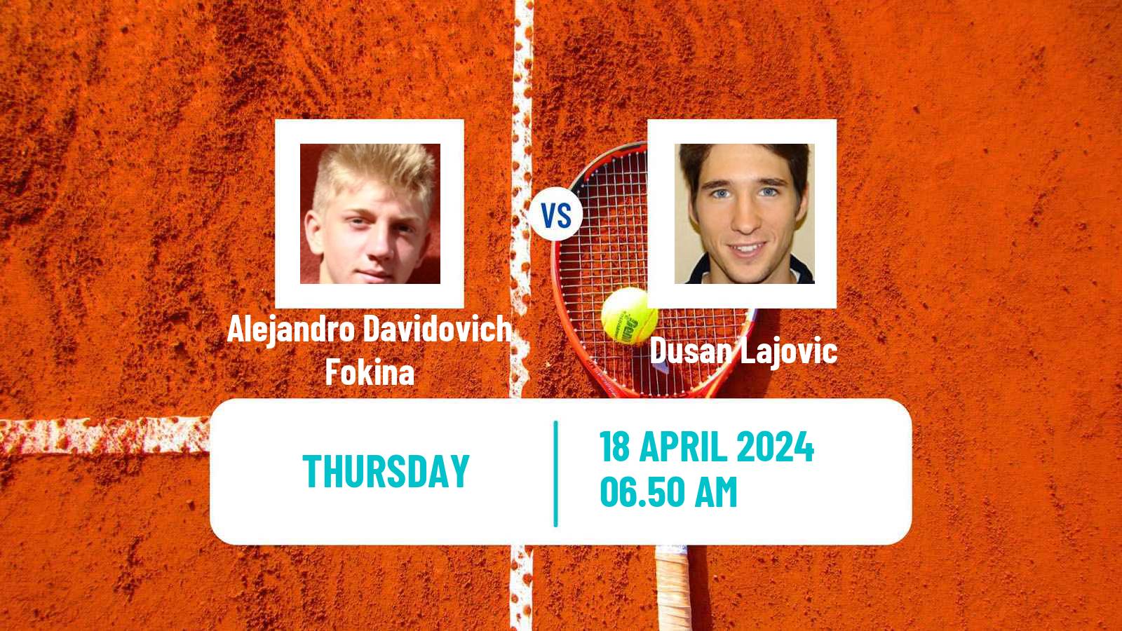 Tennis ATP Barcelona Alejandro Davidovich Fokina - Dusan Lajovic