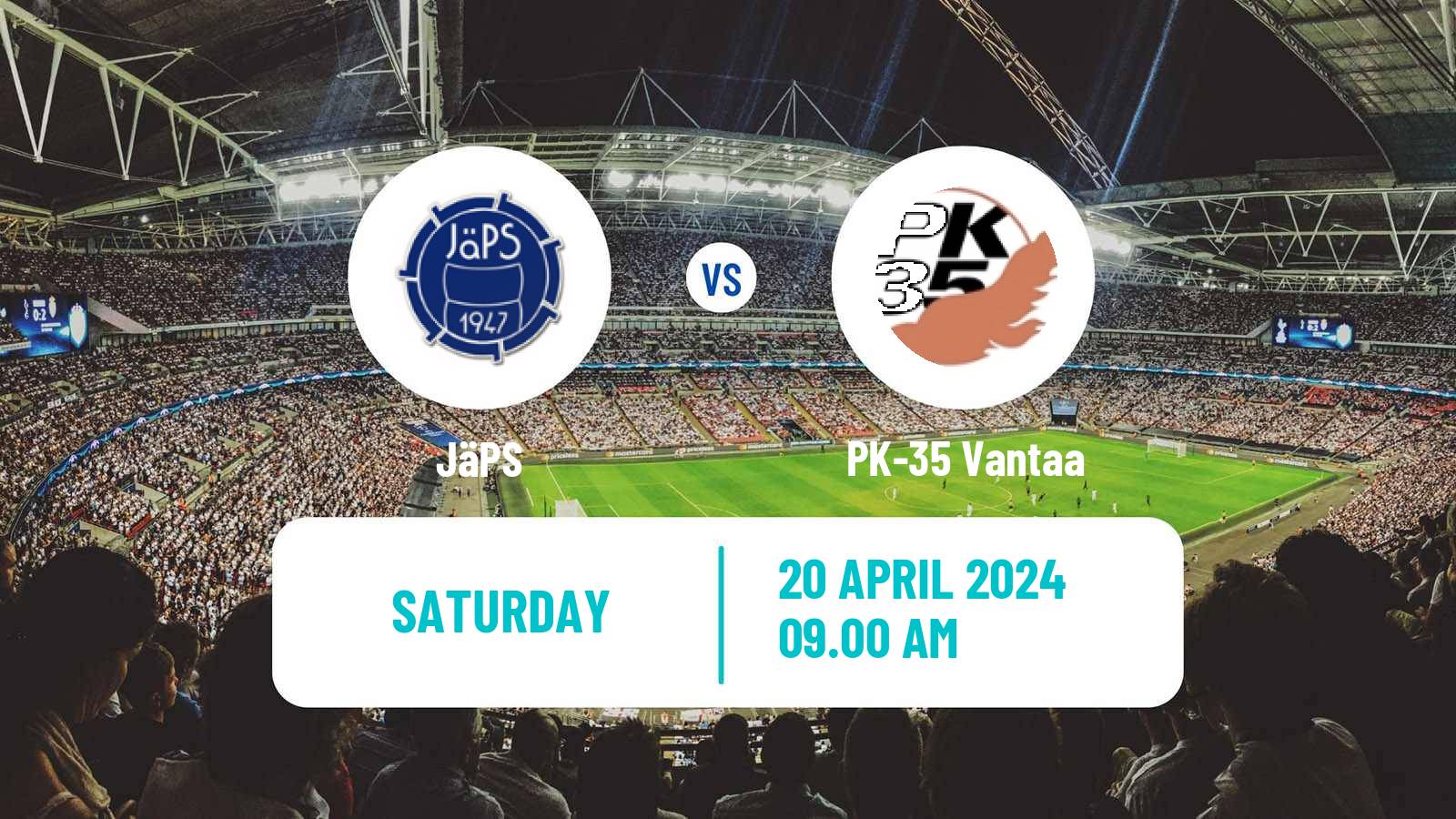 Soccer Finnish Ykkosliiga JäPS - PK-35 Vantaa
