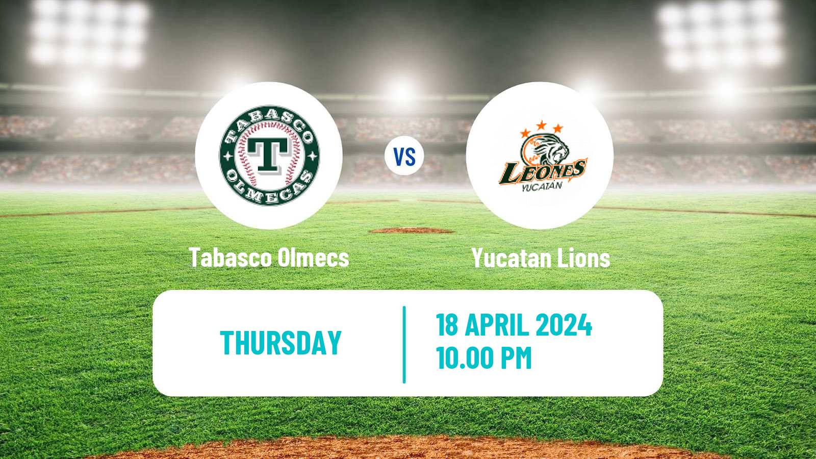 Baseball LMB Tabasco Olmecs - Yucatan Lions