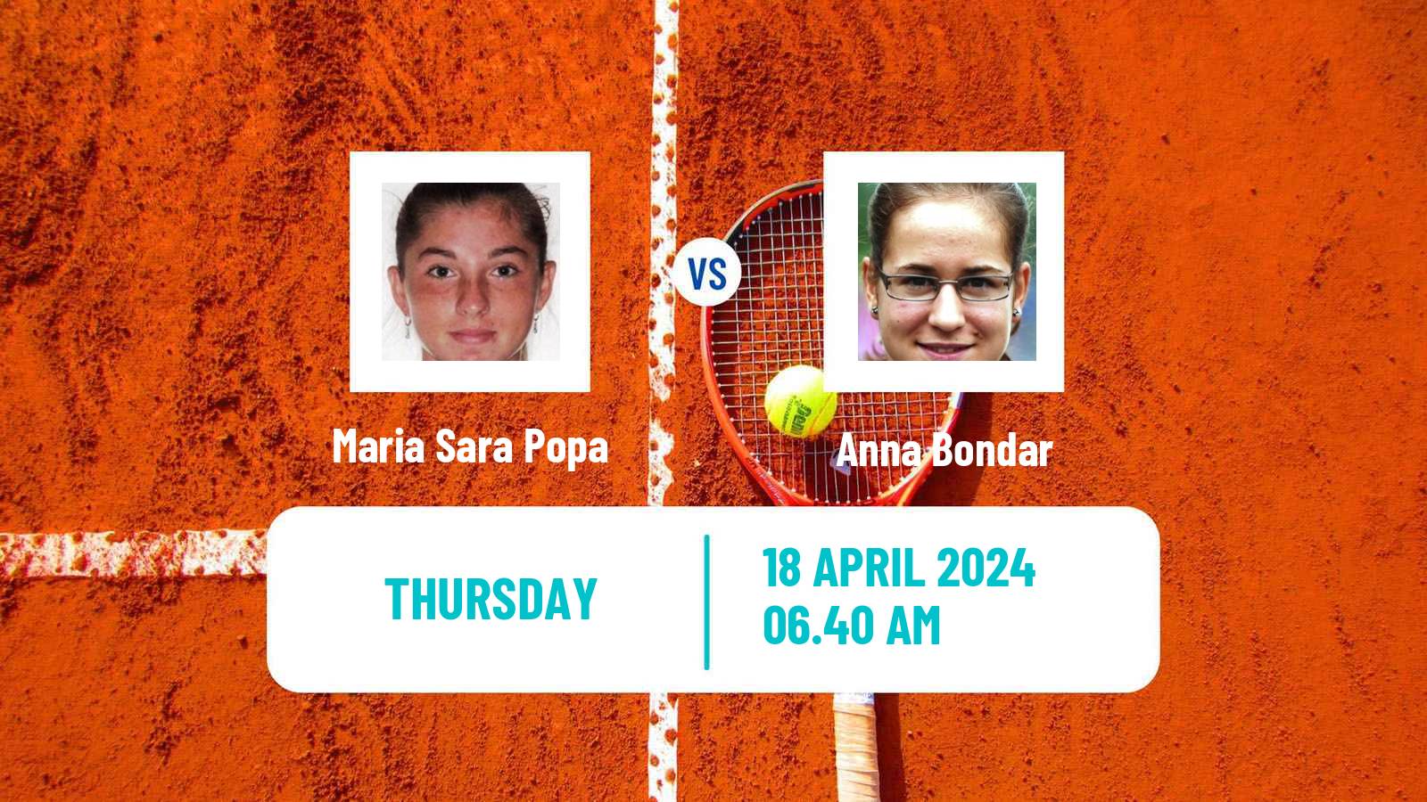 Tennis ITF W75 Chiasso Women Maria Sara Popa - Anna Bondar