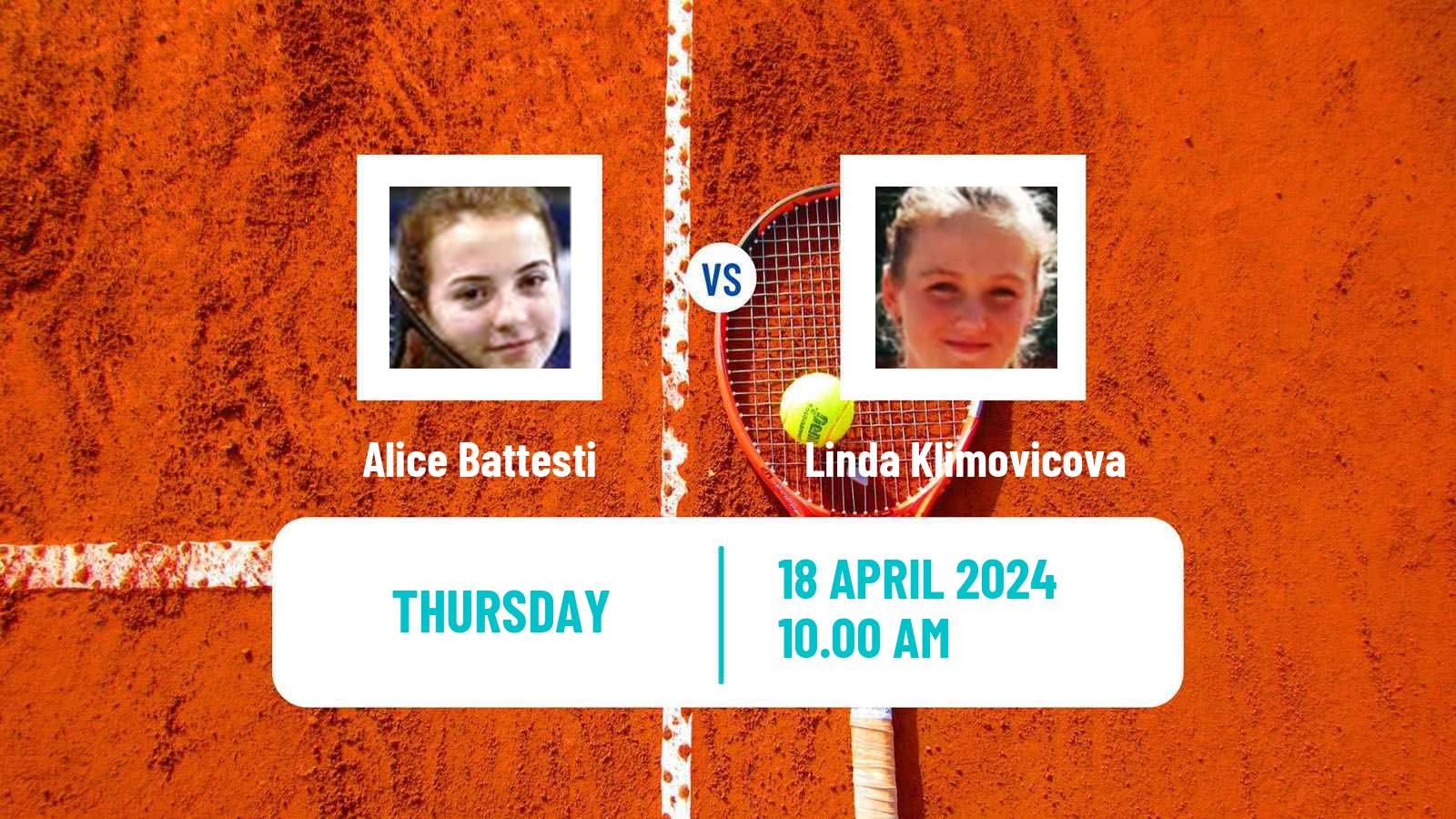 Tennis ITF W50 H Calvi Women Alice Battesti - Linda Klimovicova