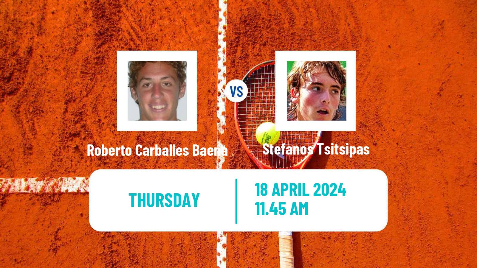 Tennis ATP Barcelona Roberto Carballes Baena - Stefanos Tsitsipas