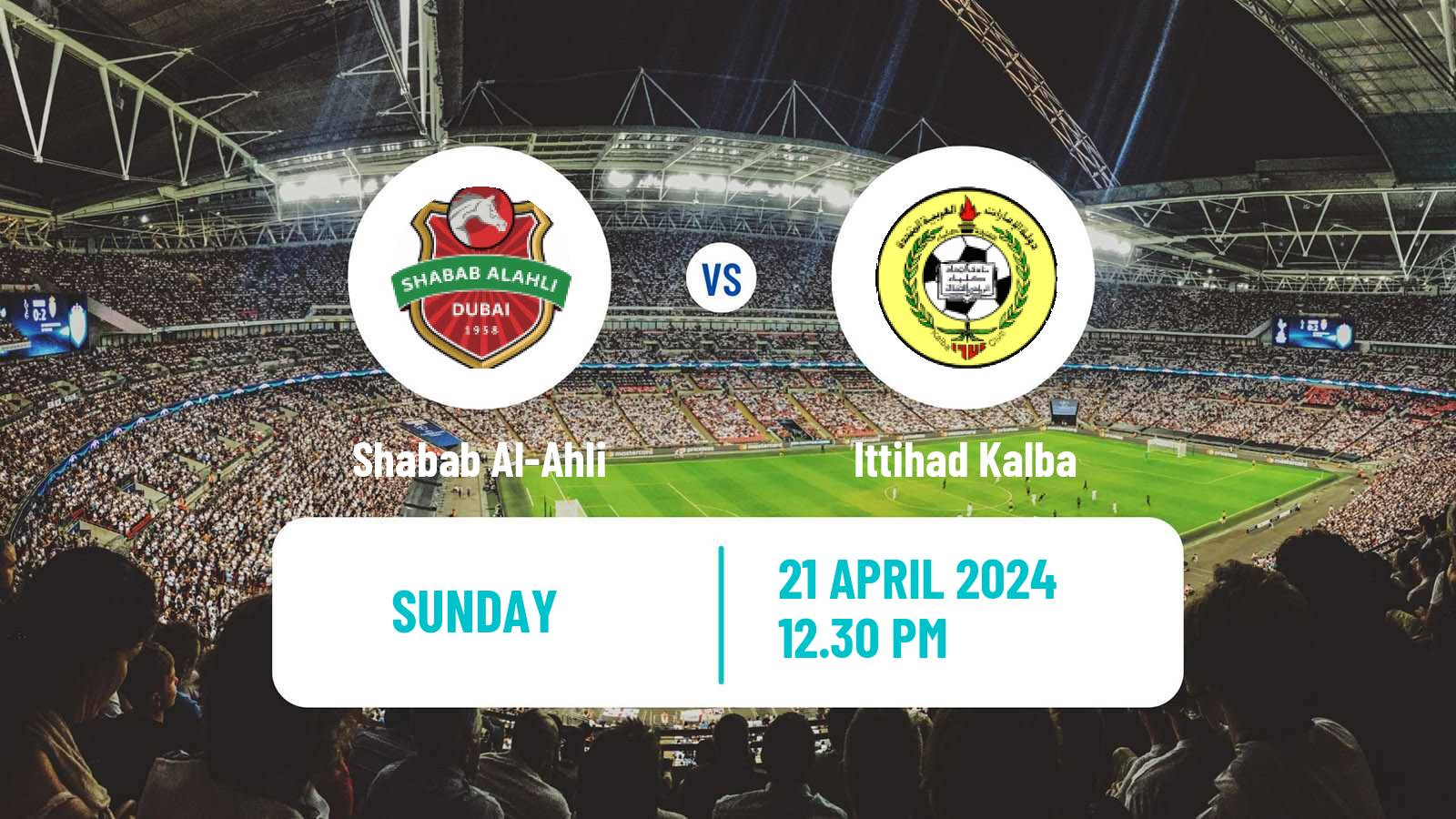 Soccer UAE Football League Shabab Al-Ahli - Ittihad Kalba