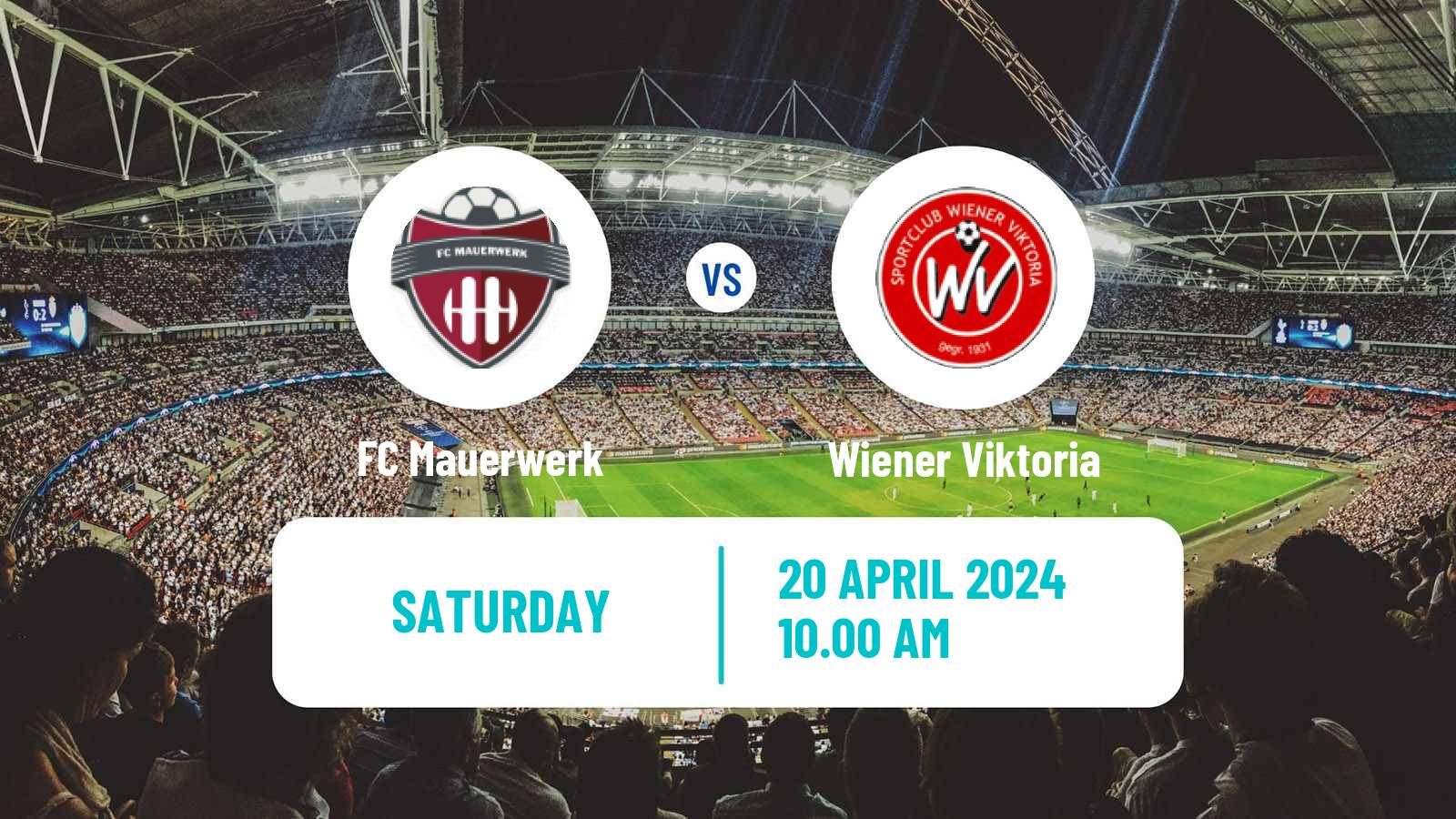 Soccer Austrian Regionalliga East Mauerwerk - Wiener Viktoria