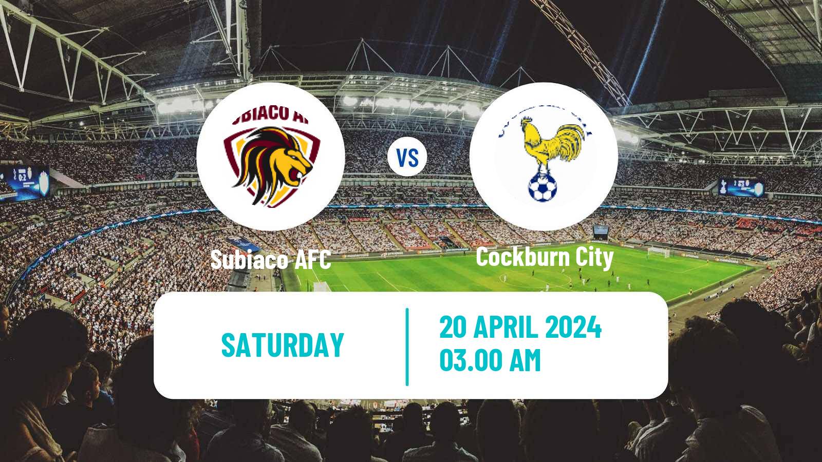 Soccer Australian WA State League Subiaco - Cockburn City
