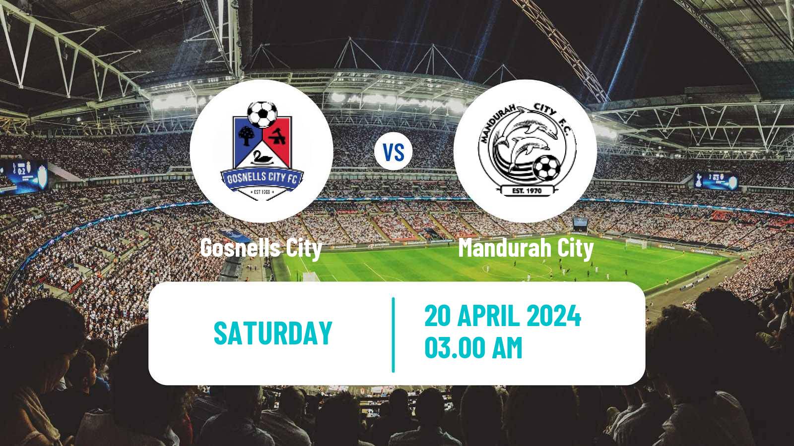 Soccer Australian WA State League Gosnells City - Mandurah City