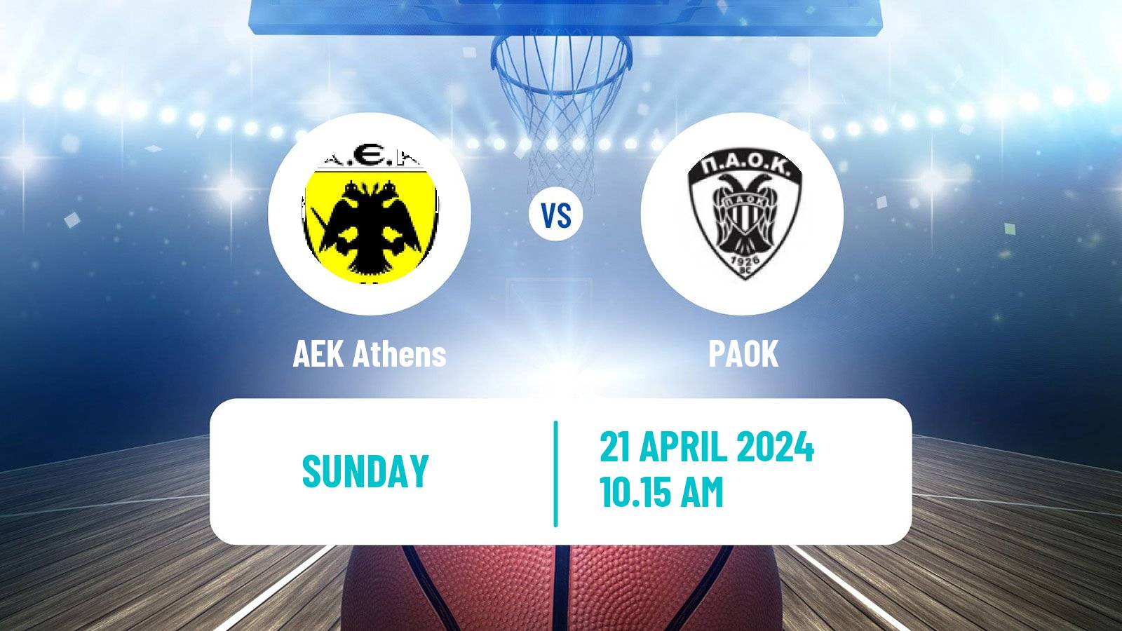Basketball Greek Basket League A1 AEK Athens - PAOK