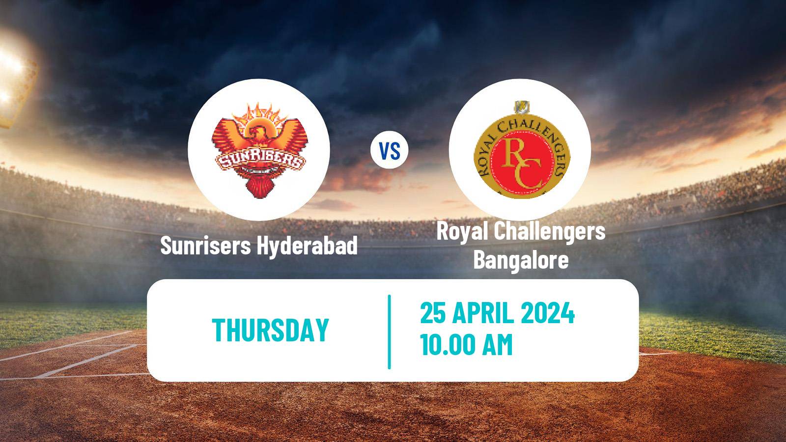 Cricket Indian Premier League Cricket Sunrisers Hyderabad - Royal Challengers Bangalore
