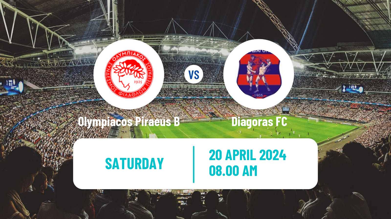 Soccer Greek Super League 2 Olympiacos Piraeus B - Diagoras