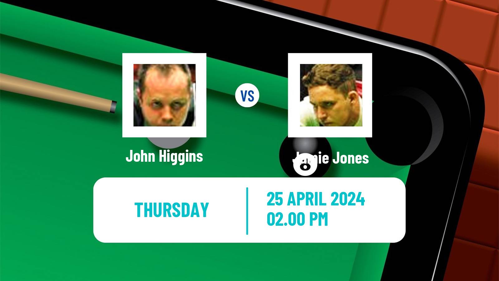 Snooker World Championship John Higgins - Jamie Jones