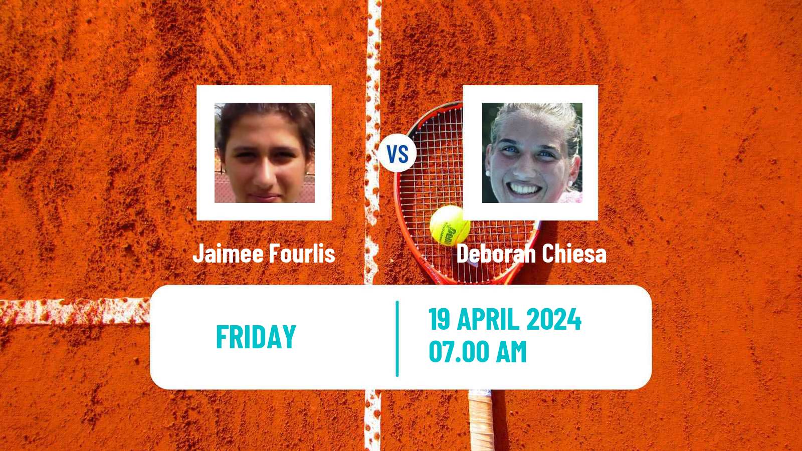 Tennis ITF W75 Koper Women Jaimee Fourlis - Deborah Chiesa