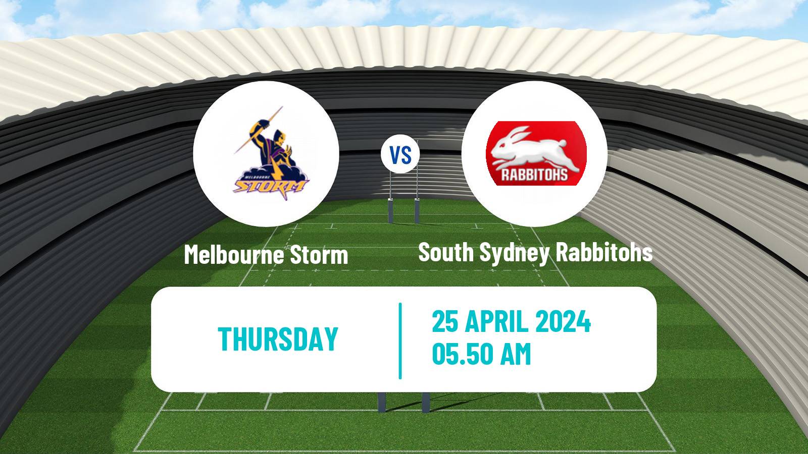 Rugby league Australian NRL Melbourne Storm - South Sydney Rabbitohs