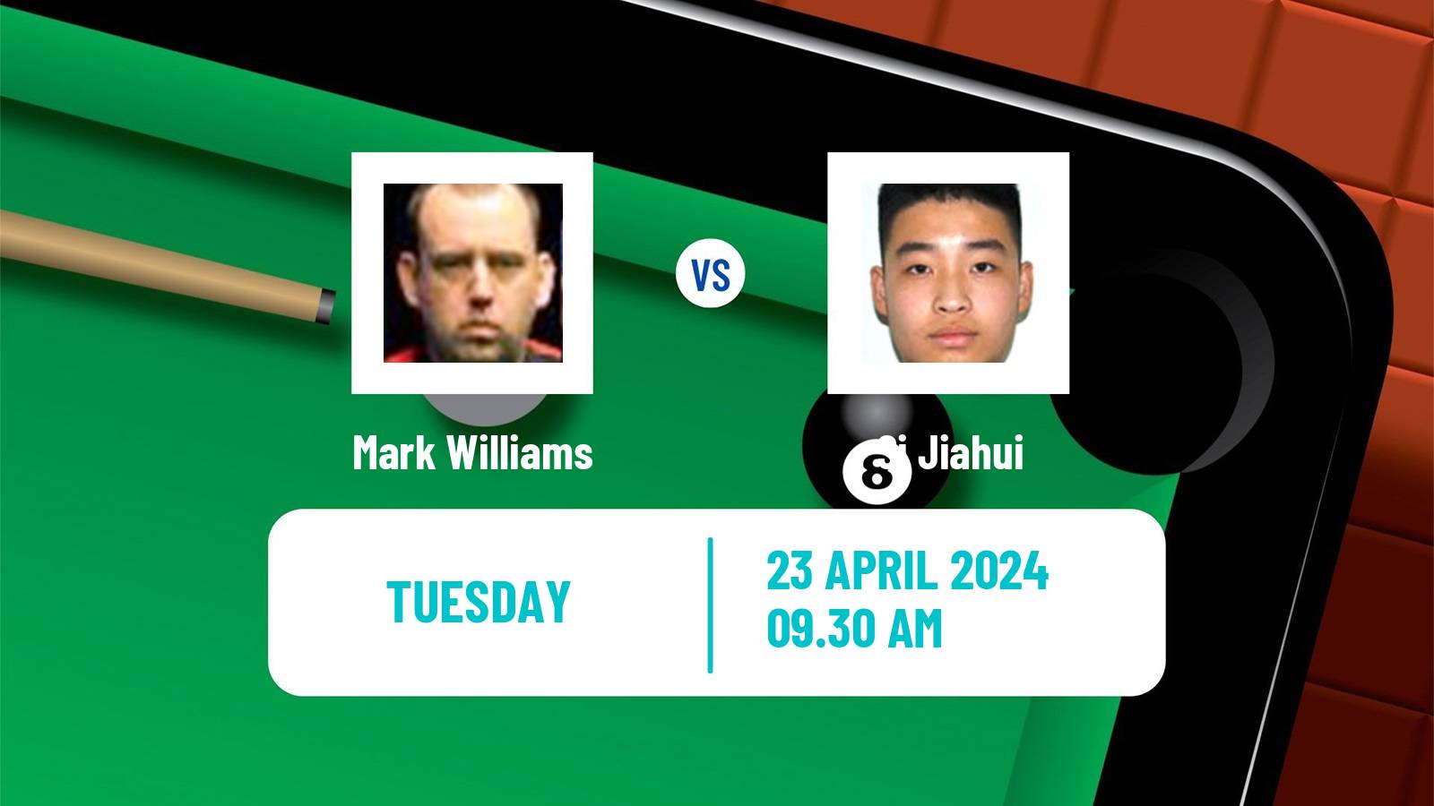Snooker World Championship Mark Williams - Si Jiahui
