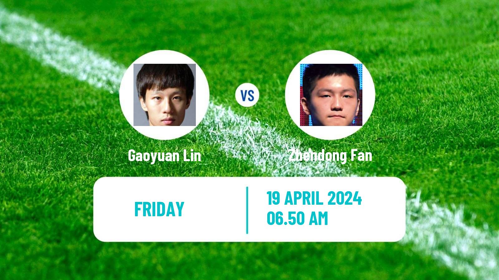 Table tennis World Cup Men Gaoyuan Lin - Zhendong Fan