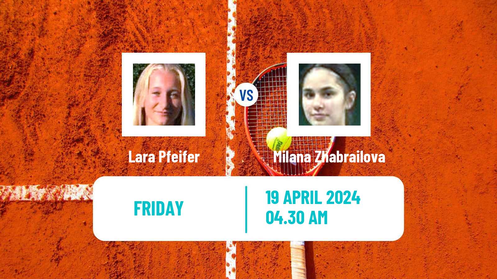 Tennis ITF W15 Monastir 14 Women Lara Pfeifer - Milana Zhabrailova