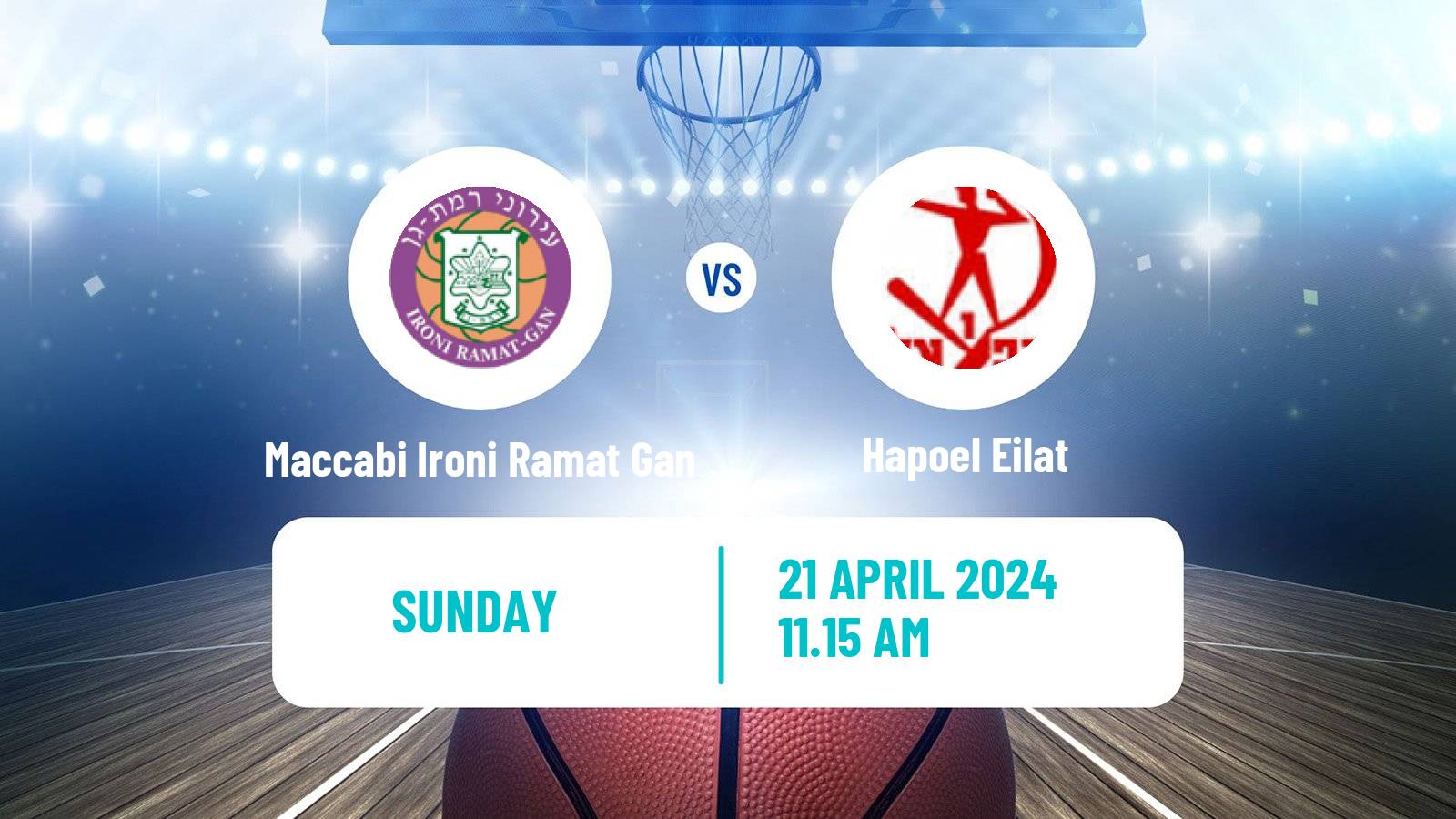 Basketball Israeli Basketball Super League Maccabi Ironi Ramat Gan - Hapoel Eilat