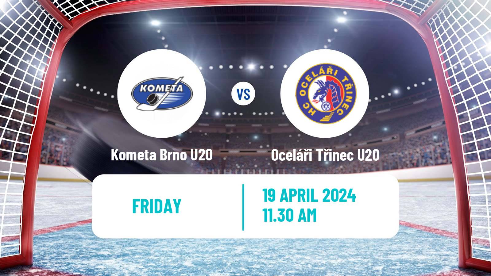 Hockey Czech ELJ Kometa Brno U20 - Oceláři Třinec U20