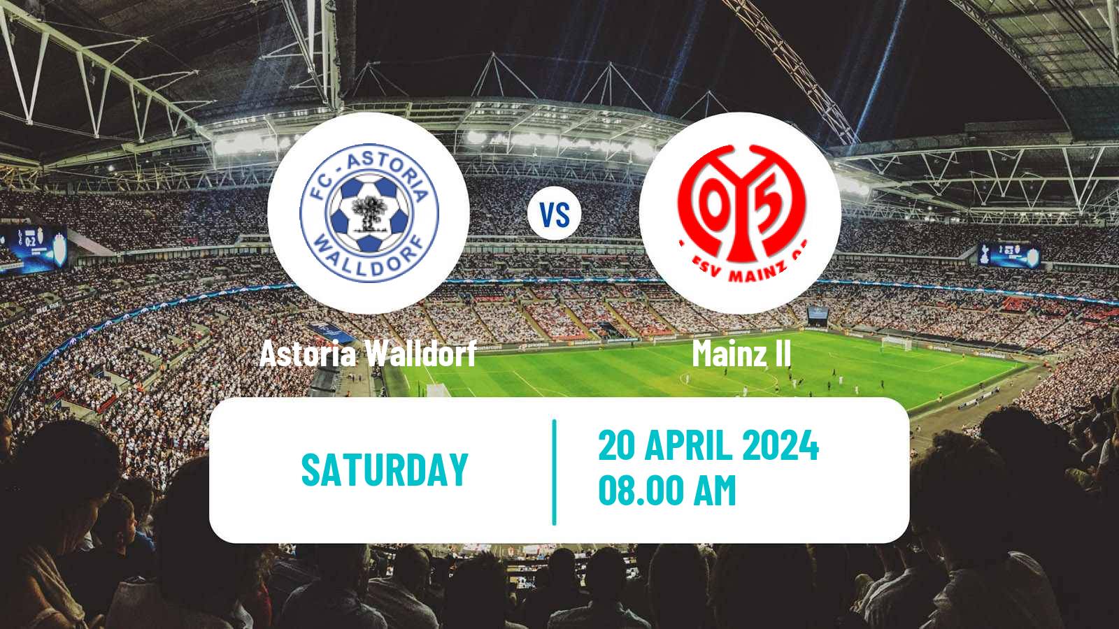 Soccer German Regionalliga Sudwest Astoria Walldorf - Mainz II