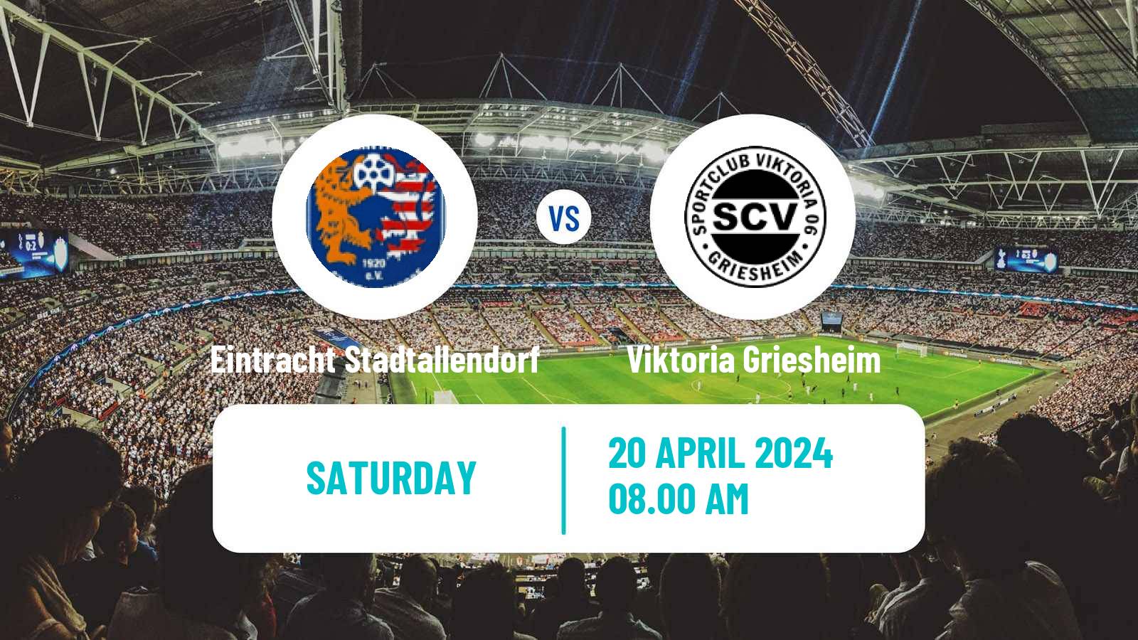 Soccer German Oberliga Hessen Eintracht Stadtallendorf - Viktoria Griesheim