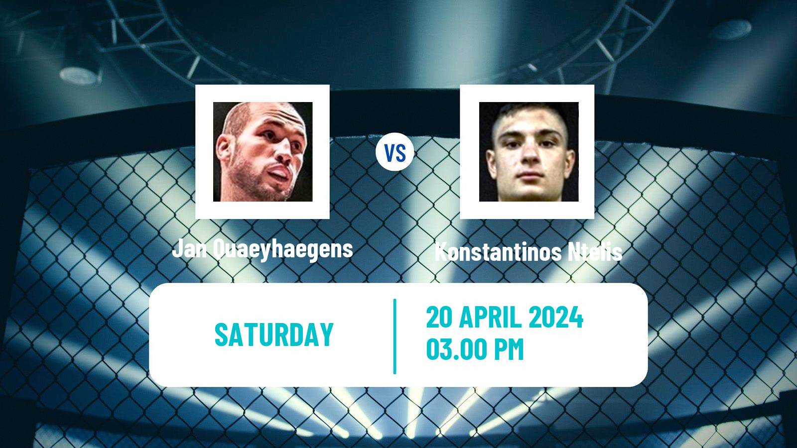 MMA Lightweight Cage Warriors Men Jan Quaeyhaegens - Konstantinos Ntelis