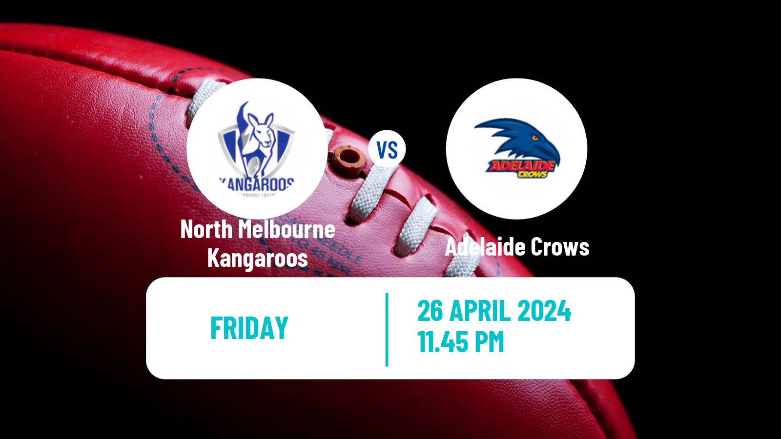Aussie rules AFL North Melbourne Kangaroos - Adelaide Crows