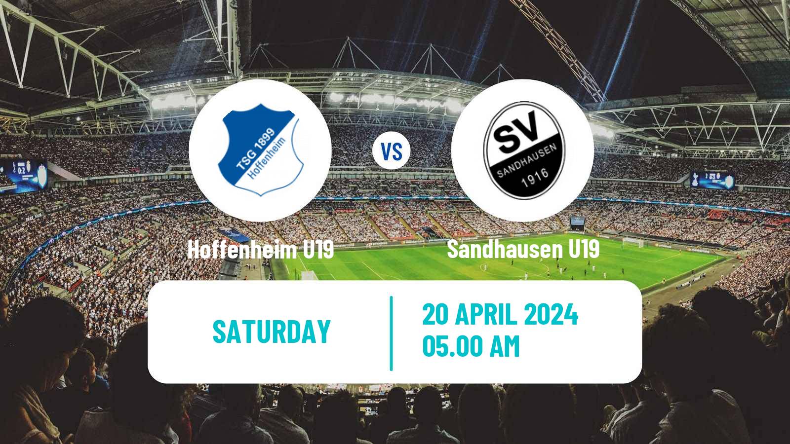 Soccer German Junioren Bundesliga South Hoffenheim U19 - Sandhausen U19
