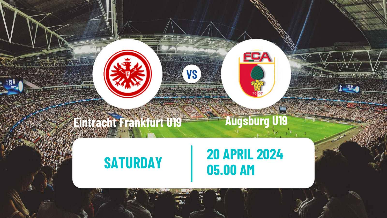 Soccer German Junioren Bundesliga South Eintracht Frankfurt U19 - Augsburg U19