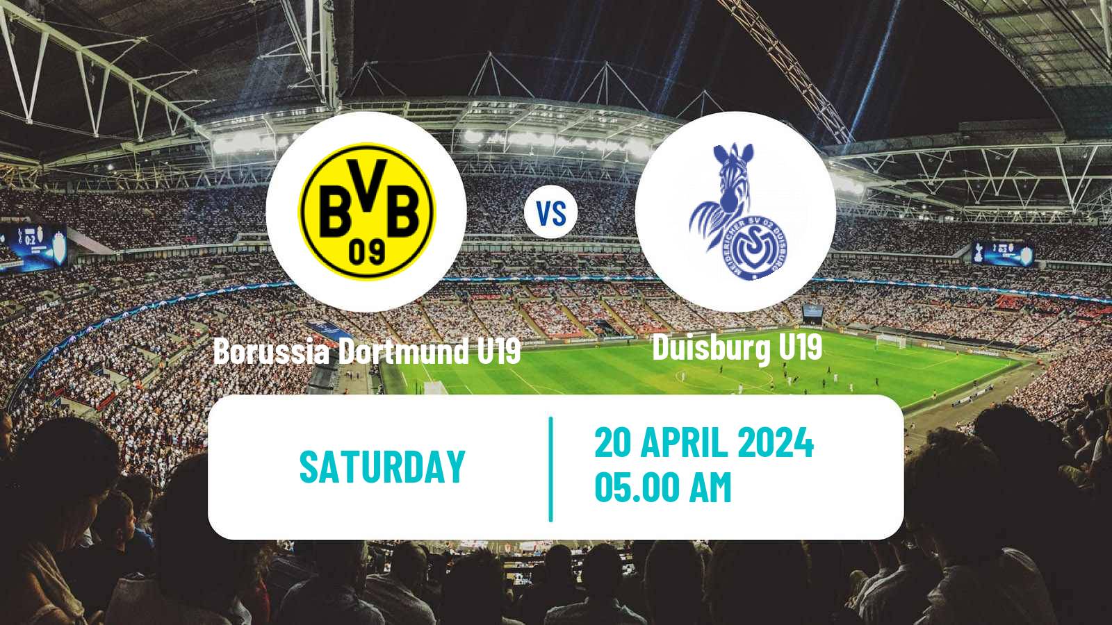 Soccer German Junioren Bundesliga West Borussia Dortmund U19 - Duisburg U19