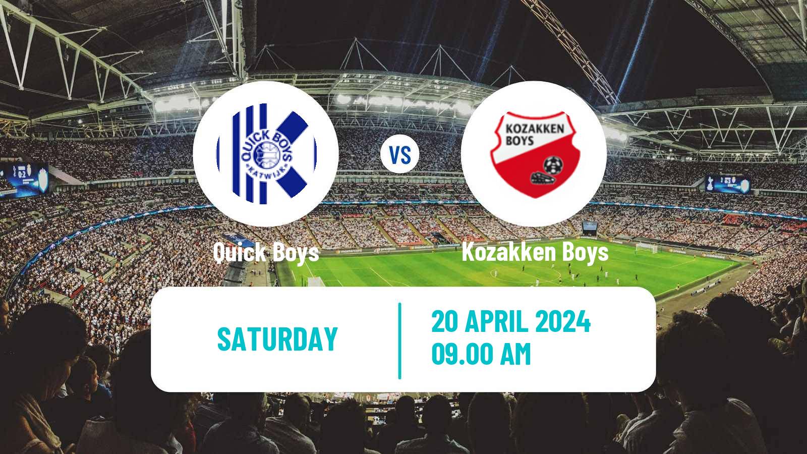 Soccer Dutch Tweede Divisie Quick Boys - Kozakken Boys