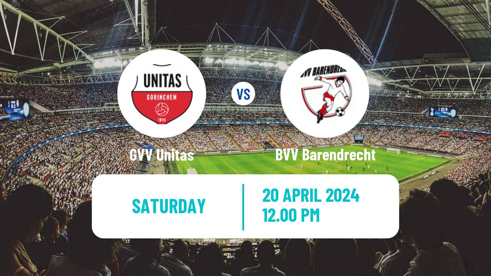 Soccer Dutch Derde Divisie GVV Unitas - BVV Barendrecht