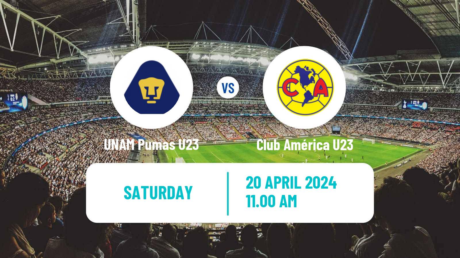 Soccer Mexican Liga MX U23 UNAM Pumas U23 - Club América U23