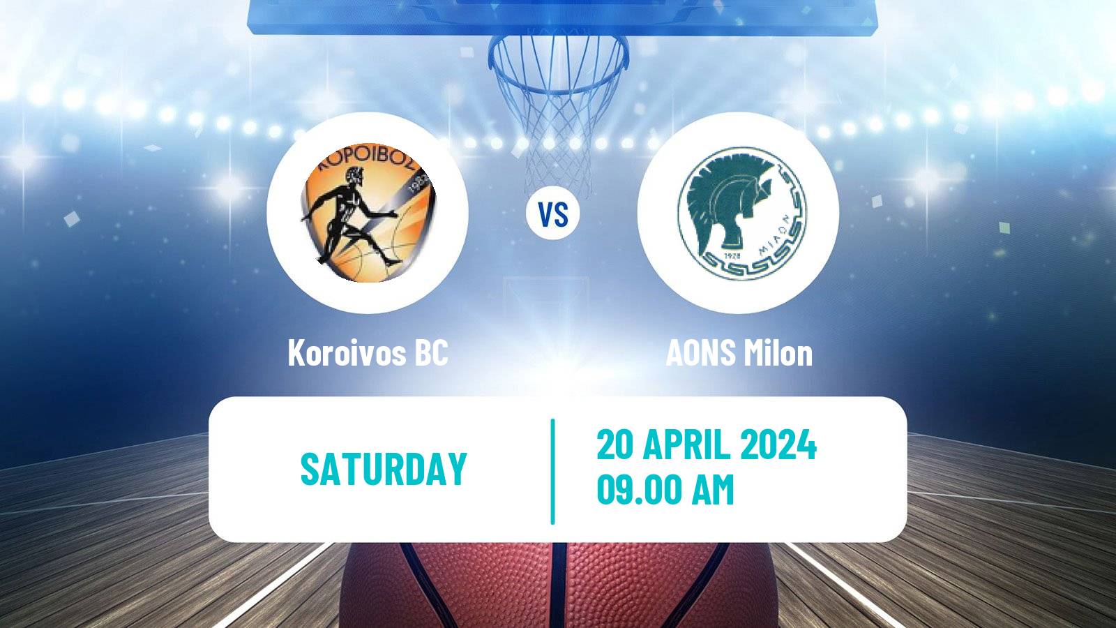 Basketball Greek Elite League Basketball Koroivos - AONS Milon