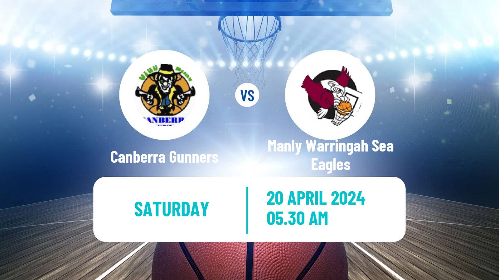 Basketball Australian NBL1 East Canberra Gunners - Manly Warringah Sea Eagles