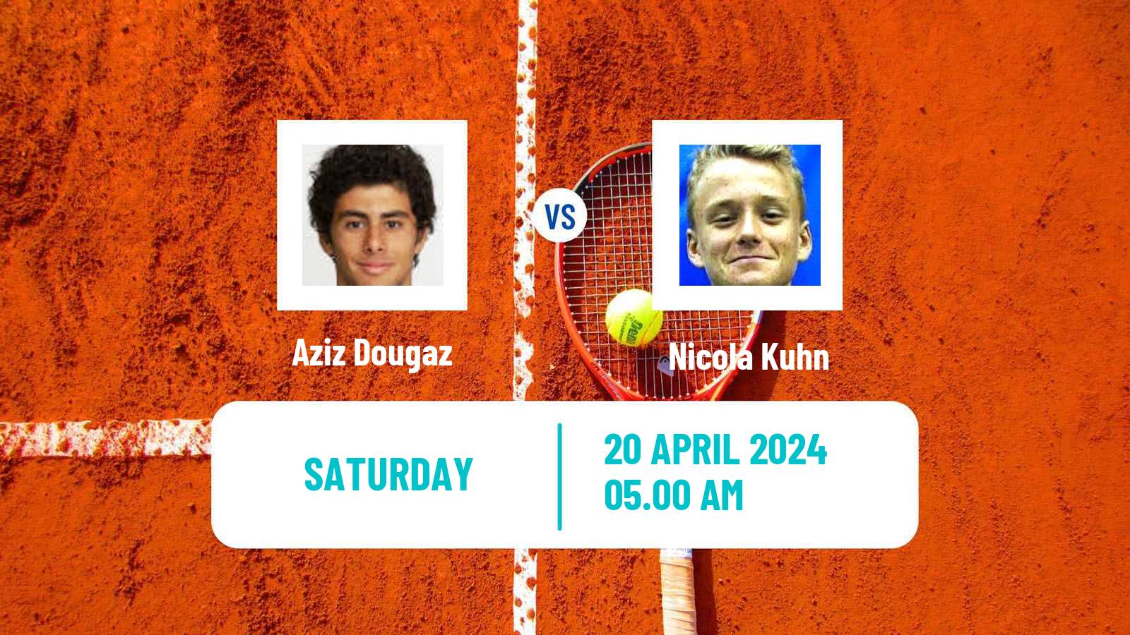 Tennis ITF M25 Hammamet 7 Men Aziz Dougaz - Nicola Kuhn