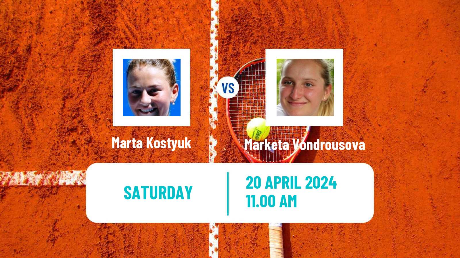 Tennis WTA Stuttgart Marta Kostyuk - Marketa Vondrousova