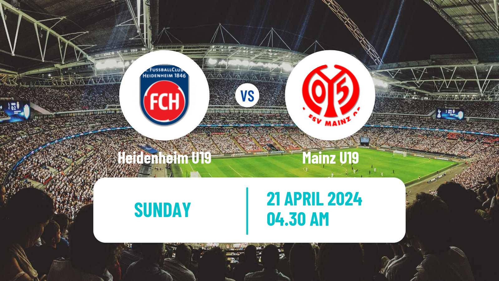 Soccer German Junioren Bundesliga South Heidenheim U19 - Mainz U19