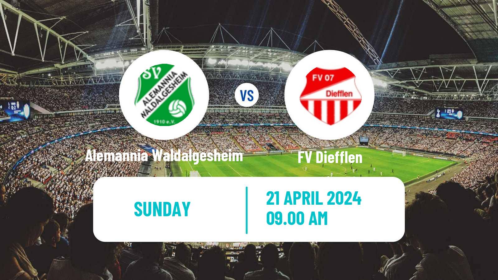 Soccer German Oberliga Rheinland-Pfalz/Saar Alemannia Waldalgesheim - Diefflen