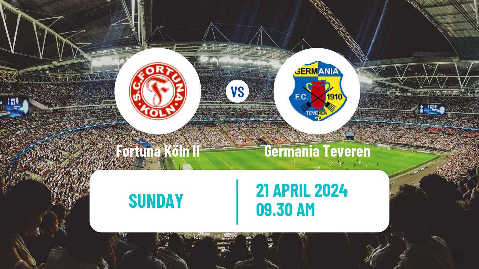 Soccer German Oberliga Mittelrhein Fortuna Köln II - Germania Teveren