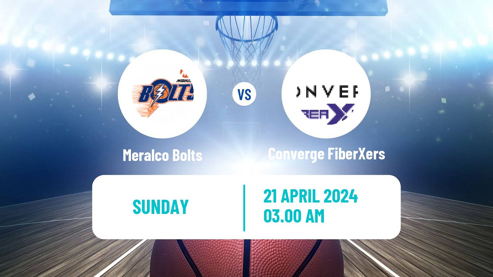 Basketball Philippines Cup Meralco Bolts - Converge FiberXers