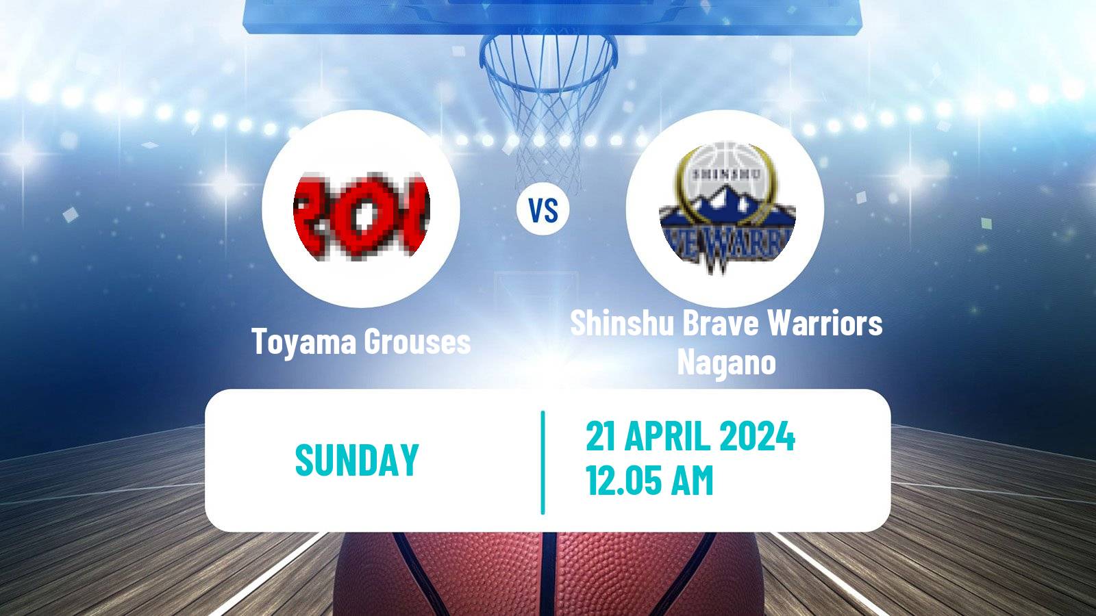 Basketball BJ League Toyama Grouses - Shinshu Brave Warriors Nagano