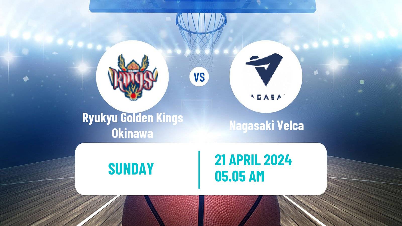 Basketball BJ League Ryukyu Golden Kings Okinawa - Nagasaki Velca
