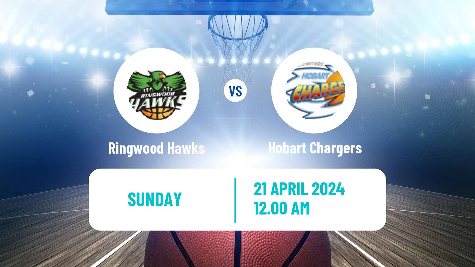 Basketball Australian NBL1 South Ringwood Hawks - Hobart Chargers