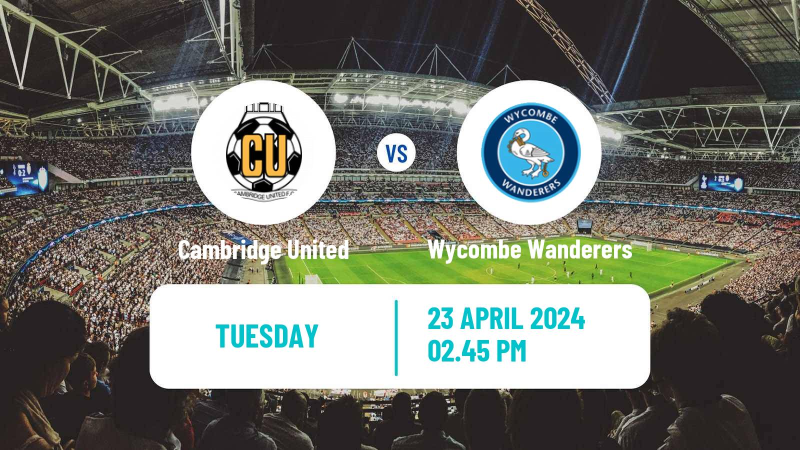 Soccer English League One Cambridge United - Wycombe Wanderers