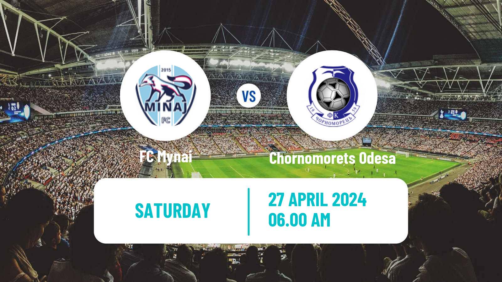 Soccer Ukrainian Premier League Mynai - Chornomorets Odesa