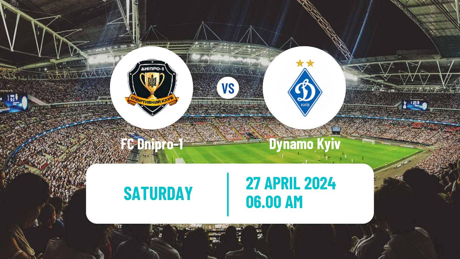 Soccer Ukrainian Premier League Dnipro-1 - Dynamo Kyiv