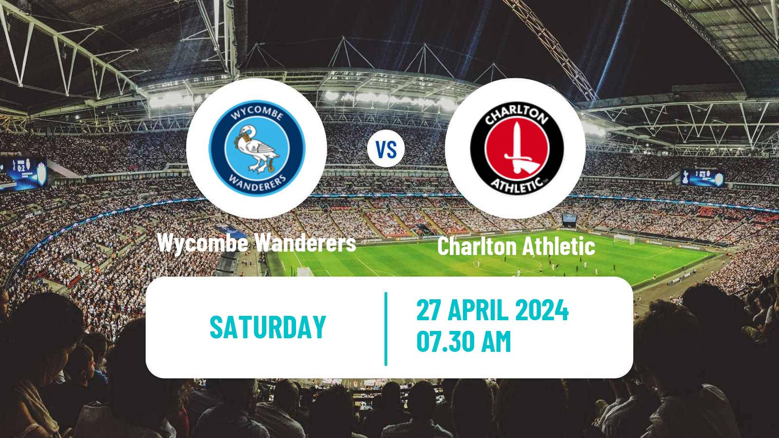 Soccer English League One Wycombe Wanderers - Charlton Athletic